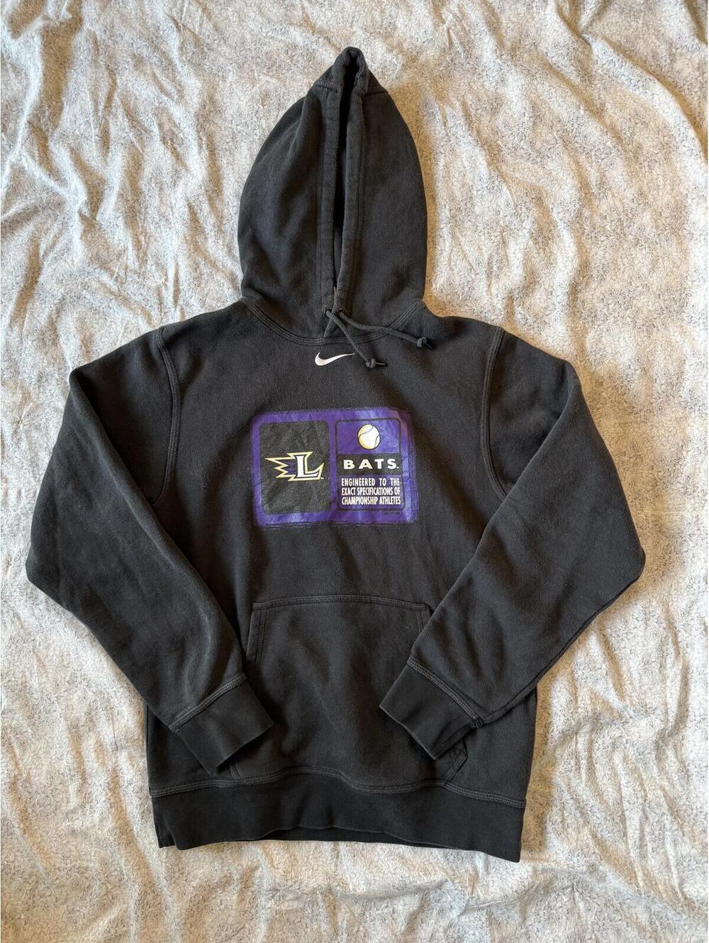 Nike Black BATS Hoodie Sweatshirt Small